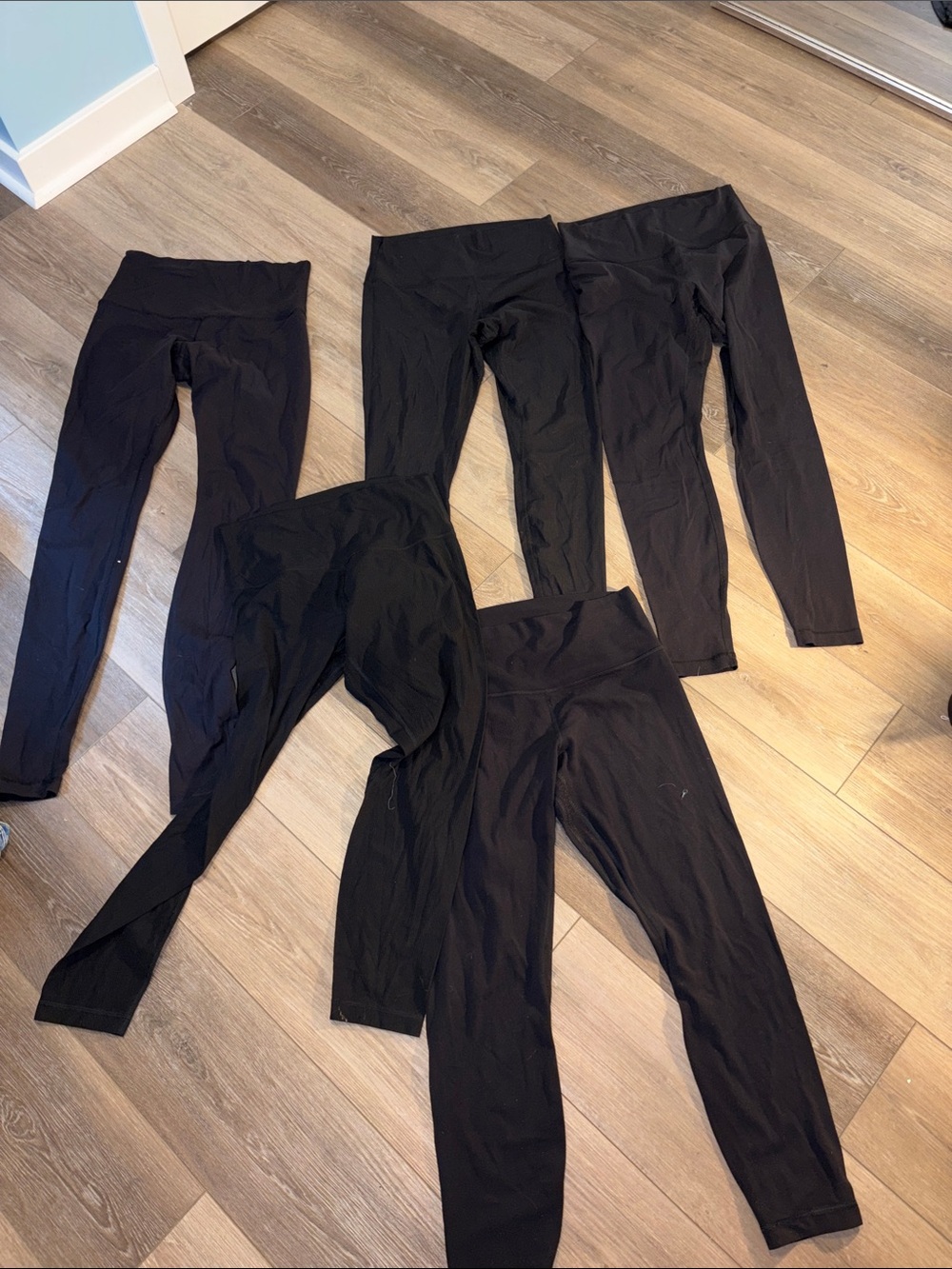 Lot of 5 Black High-Waist Leggings size 10 large